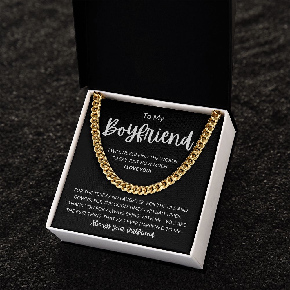 TO MY BOYFRIEND | Cuban Link Chain | Gift For Boyfriend  Anniversary Gift, Gift For Him, Boyfriend Necklace, Boyfriend Birthday