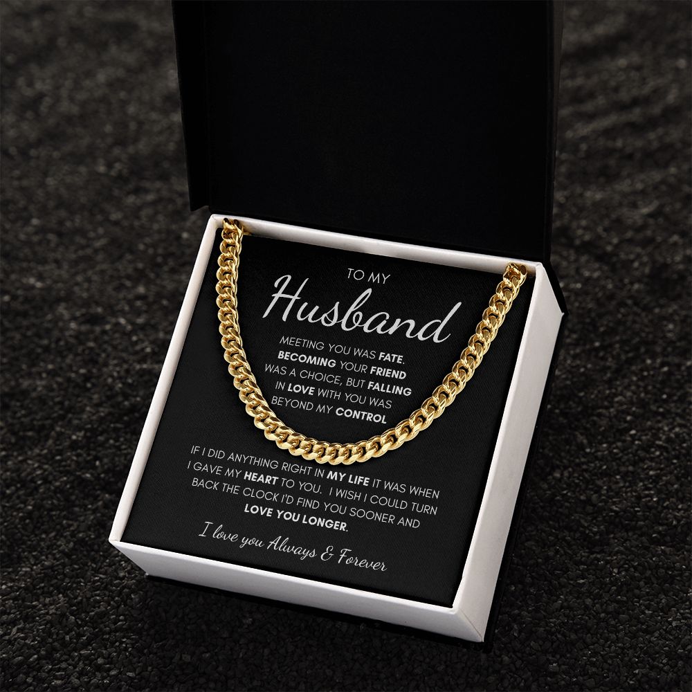 To My Husband | Cuban Link Chain | Anniversary gift, Gift for him, Gift for husband, Husband birthday, Gift from wife