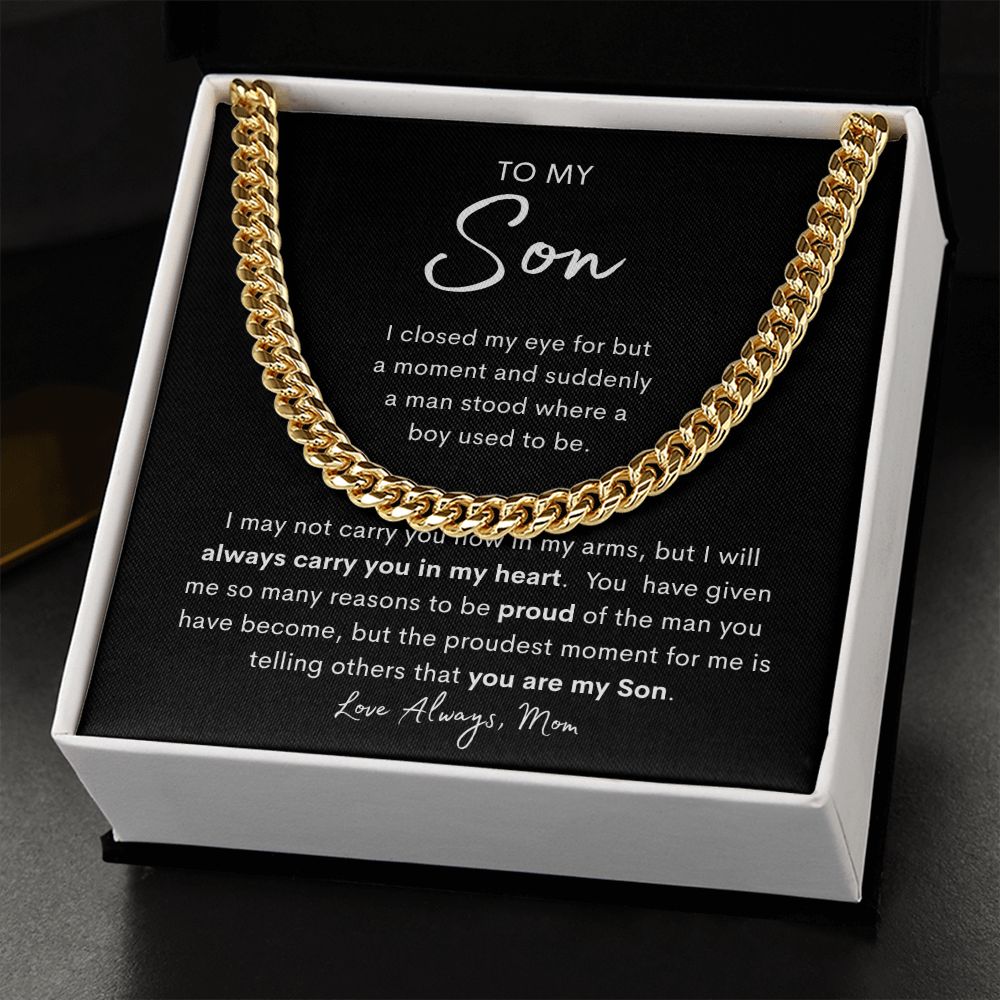 To My Son | Son Birthday Gift | Mens Chain Link | Gift From Mother | Birthday Gift From Mom | Gift For Him | Gift For Son From Mom