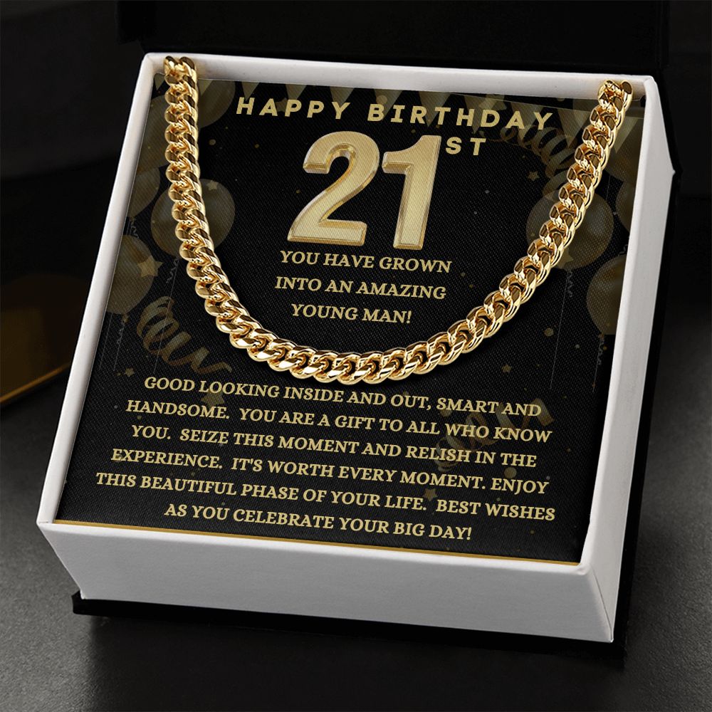 Happy 21 Birthday | Cuban Link Chain