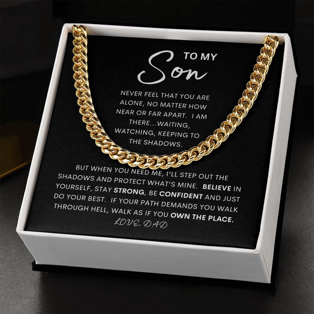 TO MY SON | CUBAN LINK CHAIN | Gift for son, Gift for him, Gift from Dad to son