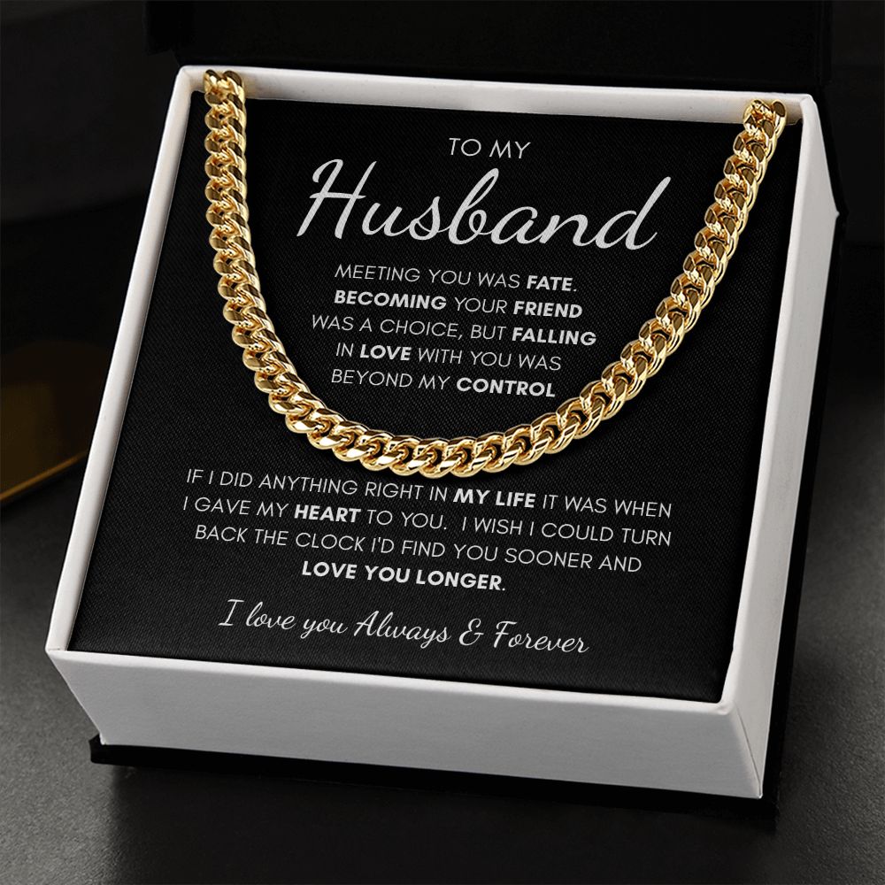 To My Husband | Cuban Link Chain | Anniversary gift, Gift for him, Gift for husband, Husband birthday, Gift from wife