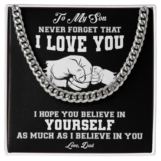 My Son | Never Forget - Stainless Steel Cross Necklace