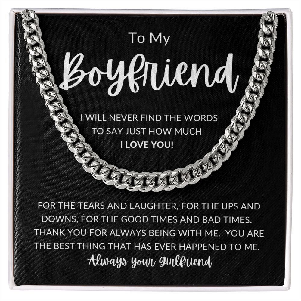 TO MY BOYFRIEND | Cuban Link Chain | Gift For Boyfriend  Anniversary Gift, Gift For Him, Boyfriend Necklace, Boyfriend Birthday