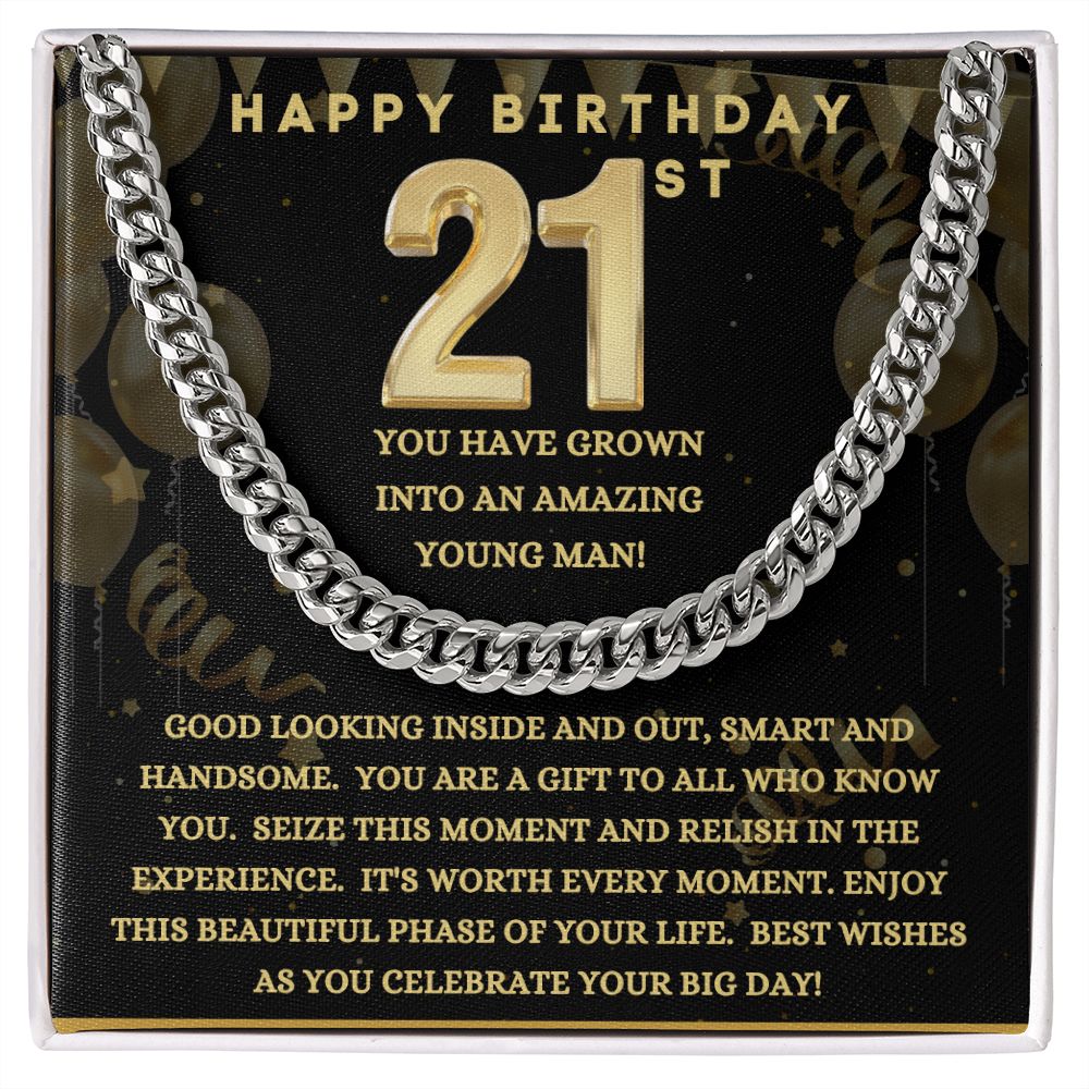 Happy 21 Birthday | Cuban Link Chain