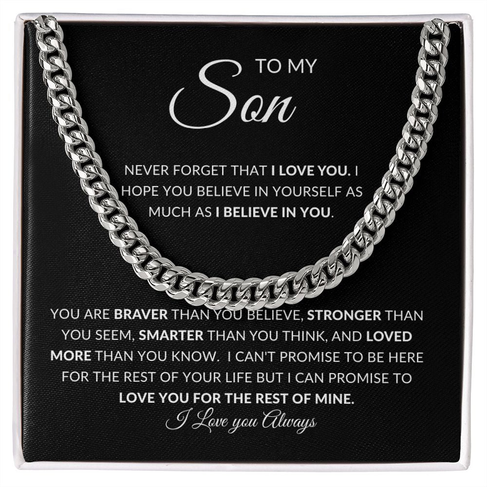 To My Son | Cuban Link Chain | Braver Than You Believe