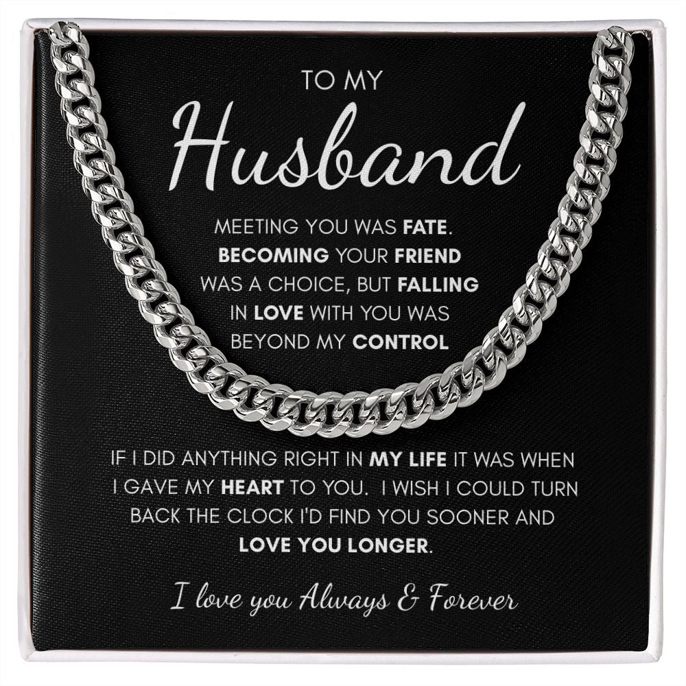 To My Husband | Cuban Link Chain | Anniversary gift, Gift for him, Gift for husband, Husband birthday, Gift from wife