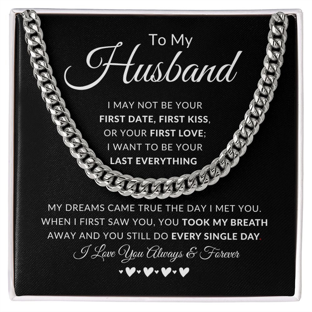 To My Husband | Cuban Chain Link | Anniversary gift, Gift for him, Gift for husband, Husband birthday, Gift from wife