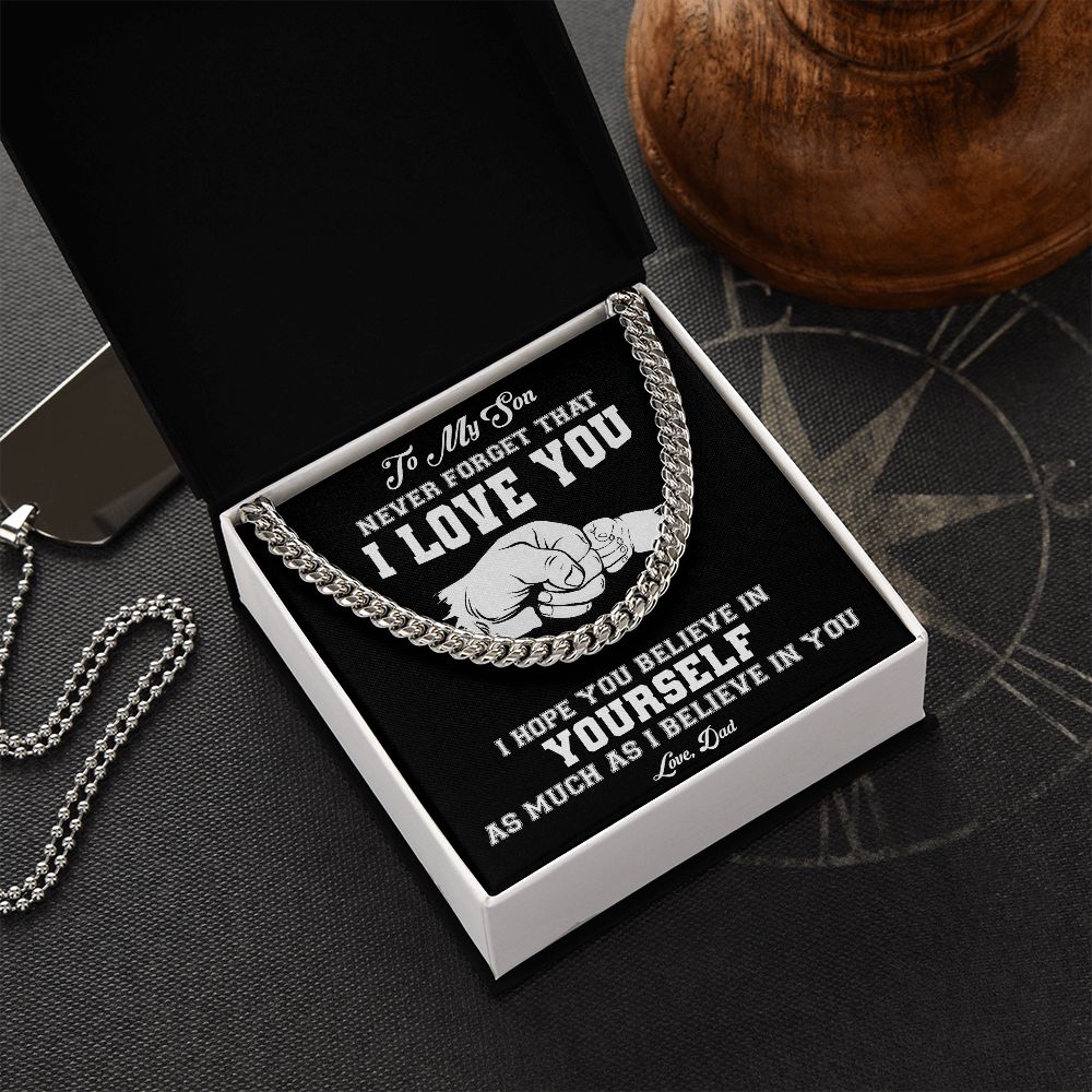 To My Son | Never Forget - Stainless Steel Cross Necklace