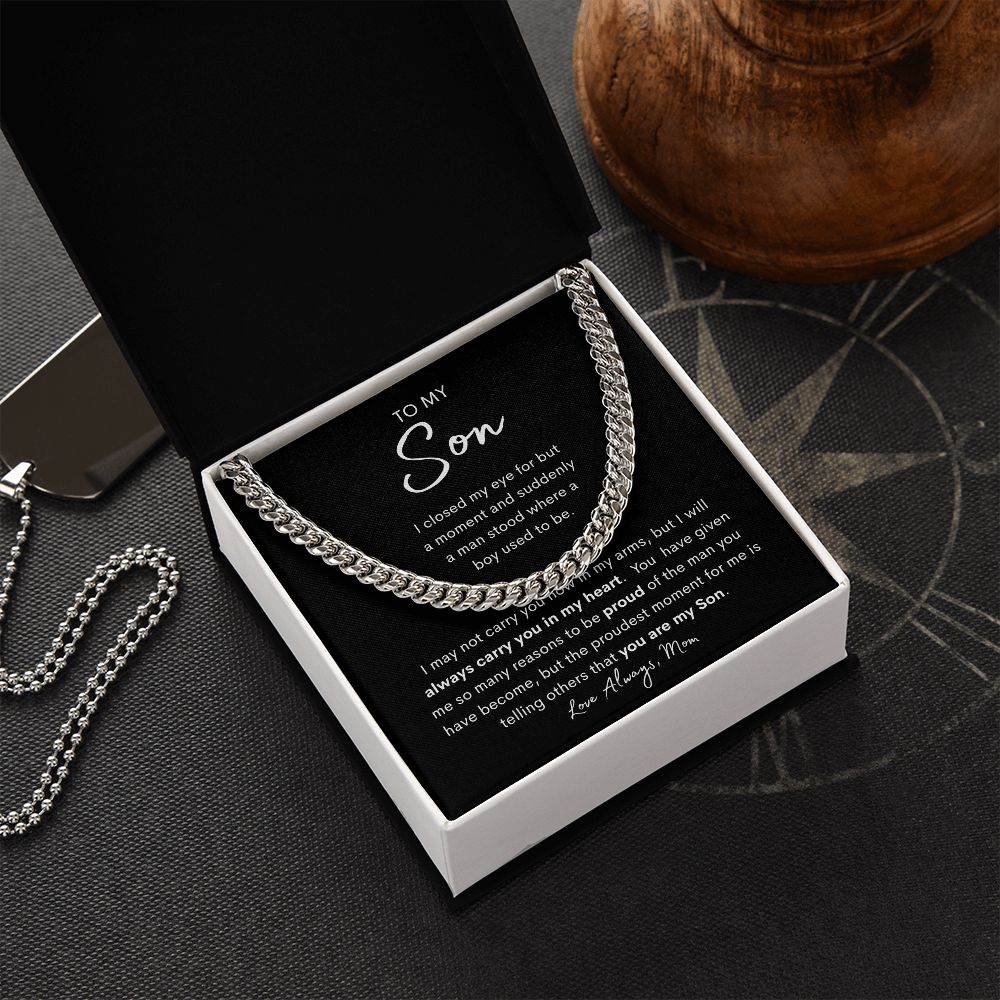 To My Son | Son Birthday Gift | Mens Chain Link | Gift From Mother | Birthday Gift From Mom | Gift For Him | Gift For Son From Mom