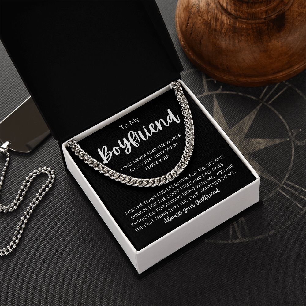 TO MY BOYFRIEND | Cuban Link Chain | Gift For Boyfriend  Anniversary Gift, Gift For Him, Boyfriend Necklace, Boyfriend Birthday