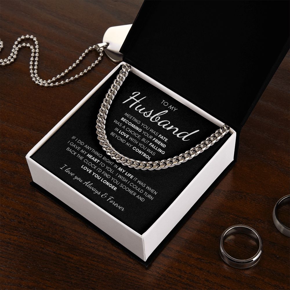 To My Husband | Cuban Link Chain | Anniversary gift, Gift for him, Gift for husband, Husband birthday, Gift from wife