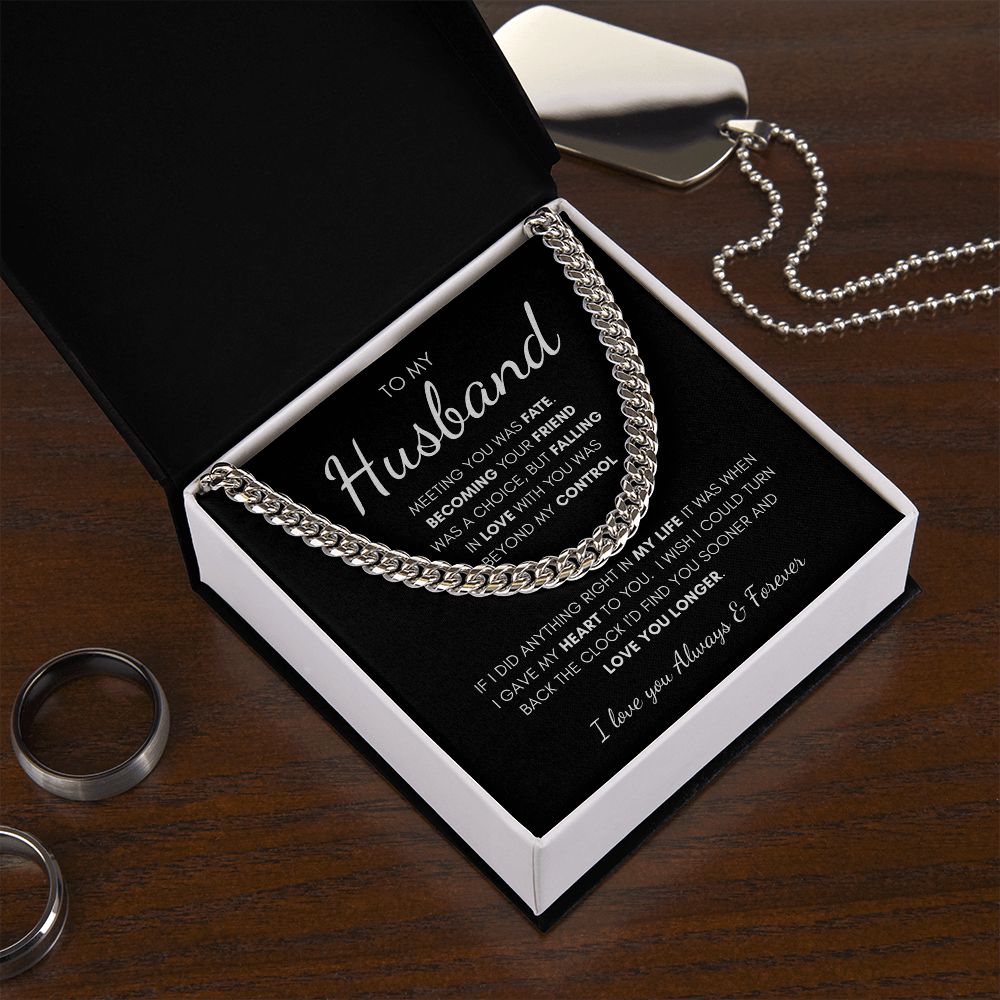To My Husband | Cuban Link Chain | Anniversary gift, Gift for him, Gift for husband, Husband birthday, Gift from wife