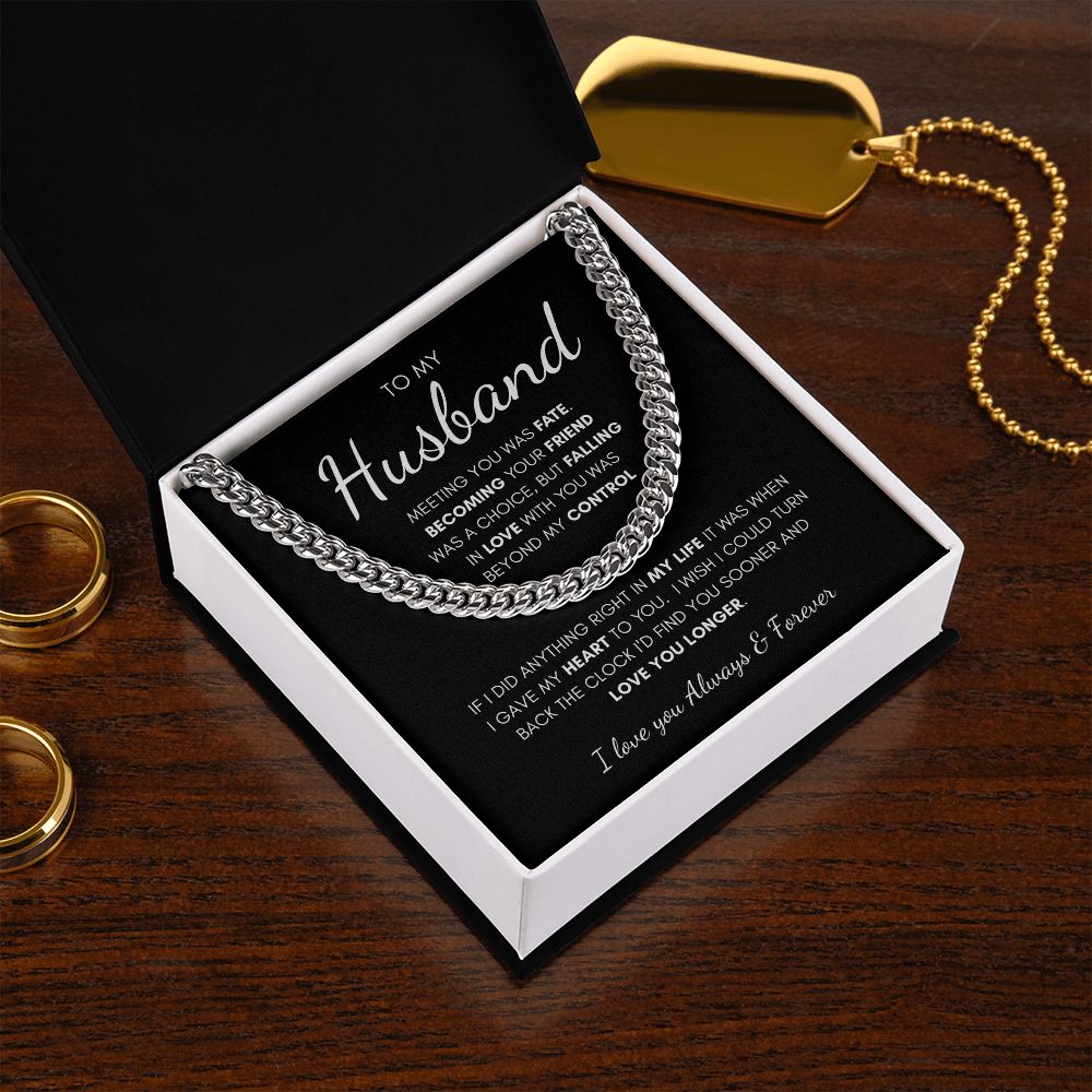 To My Husband | Cuban Link Chain | Anniversary gift, Gift for him, Gift for husband, Husband birthday, Gift from wife