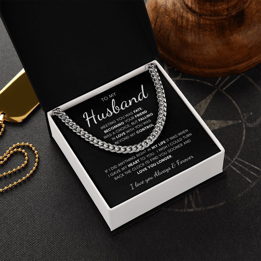 To My Husband | Cuban Link Chain | Anniversary gift, Gift for him, Gift for husband, Husband birthday, Gift from wife