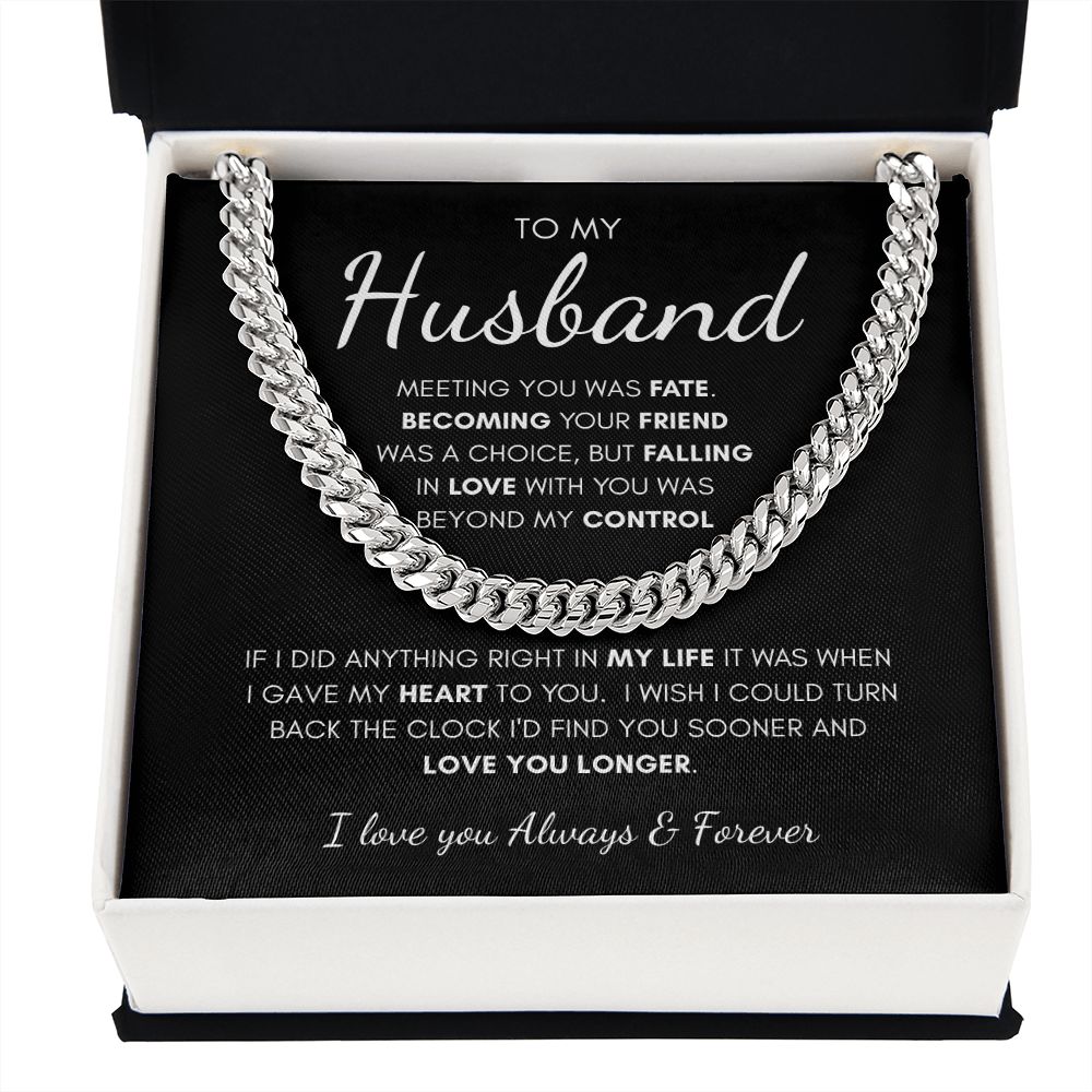 To My Husband | Cuban Link Chain | Anniversary gift, Gift for him, Gift for husband, Husband birthday, Gift from wife