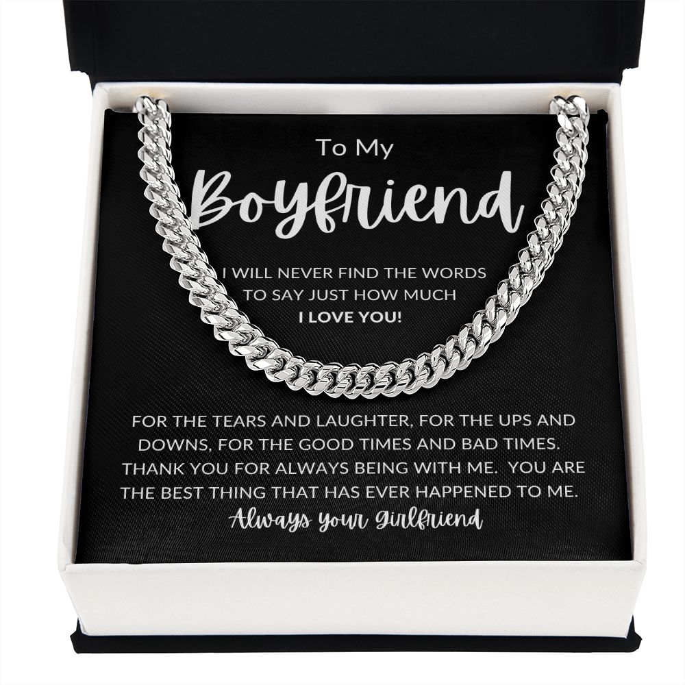 TO MY BOYFRIEND | Cuban Link Chain | Gift For Boyfriend  Anniversary Gift, Gift For Him, Boyfriend Necklace, Boyfriend Birthday