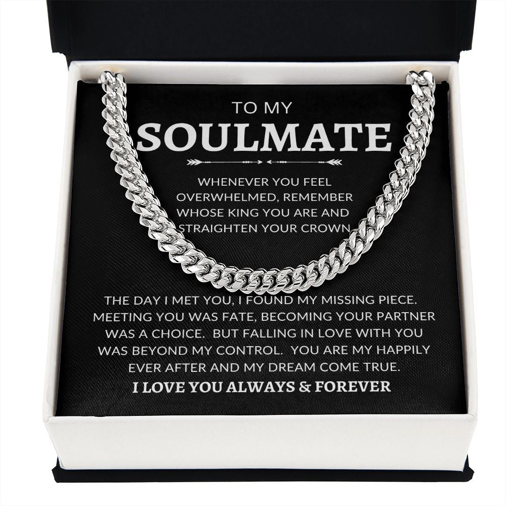 TO MY SOULMATE | Cuban Link Chain | Gift for soulmate, Gift for dad, Anniversary necklace, Birthday gift