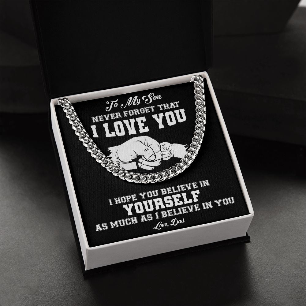 To My Son | Never Forget - Stainless Steel Cross Necklace