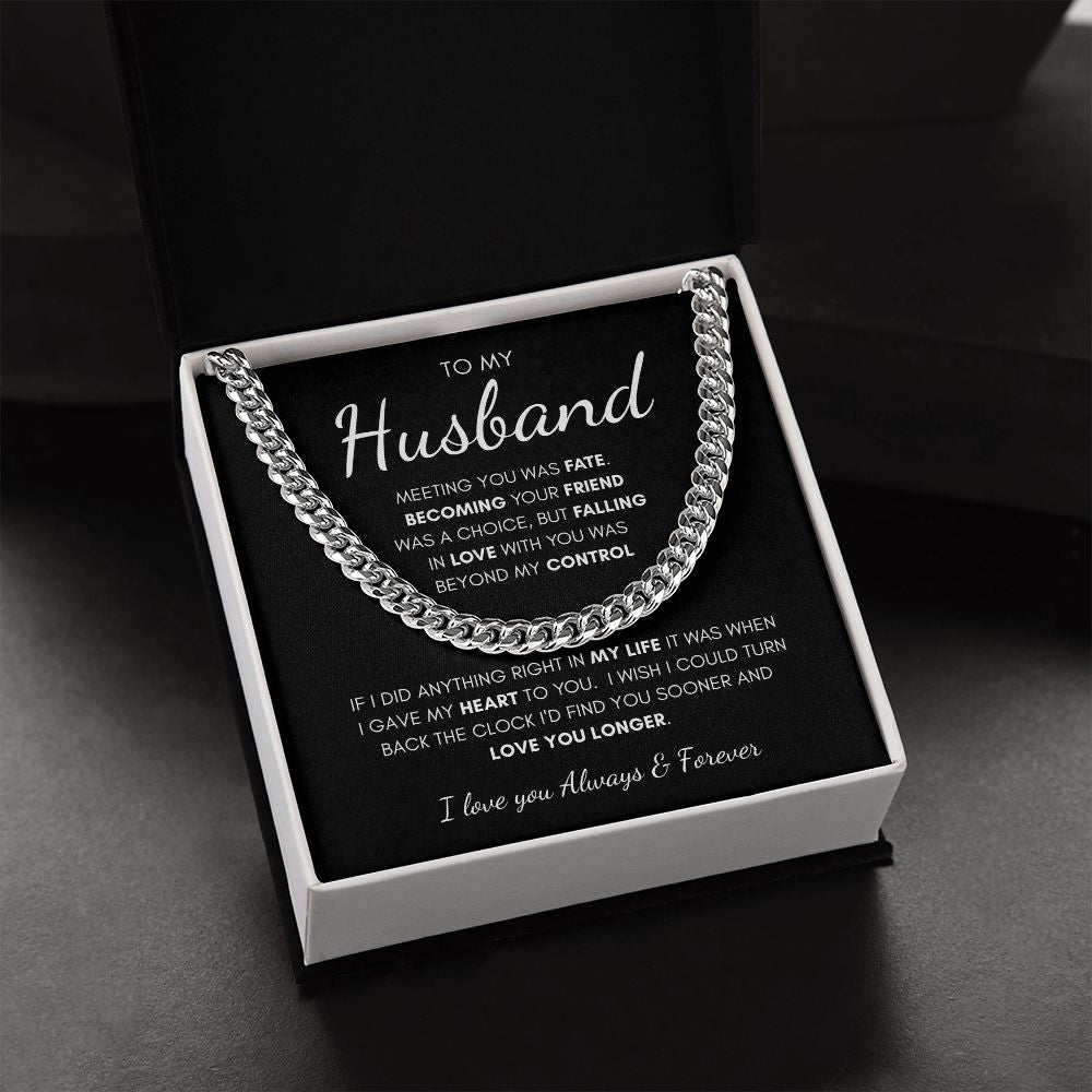 To My Husband | Cuban Link Chain | Anniversary gift, Gift for him, Gift for husband, Husband birthday, Gift from wife