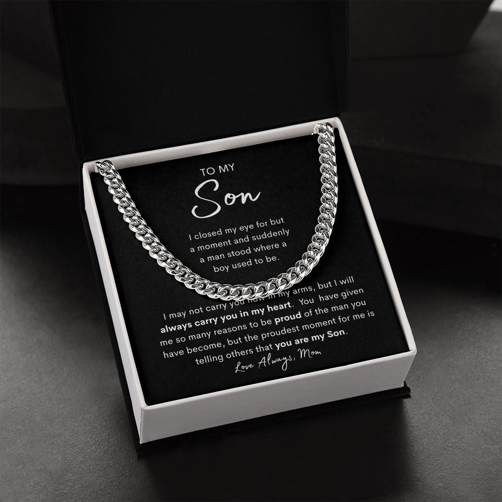 To My Son | Son Birthday Gift | Mens Chain Link | Gift From Mother | Birthday Gift From Mom | Gift For Him | Gift For Son From Mom