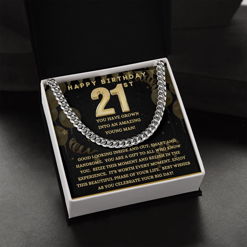 Happy 21 Birthday | Cuban Link Chain