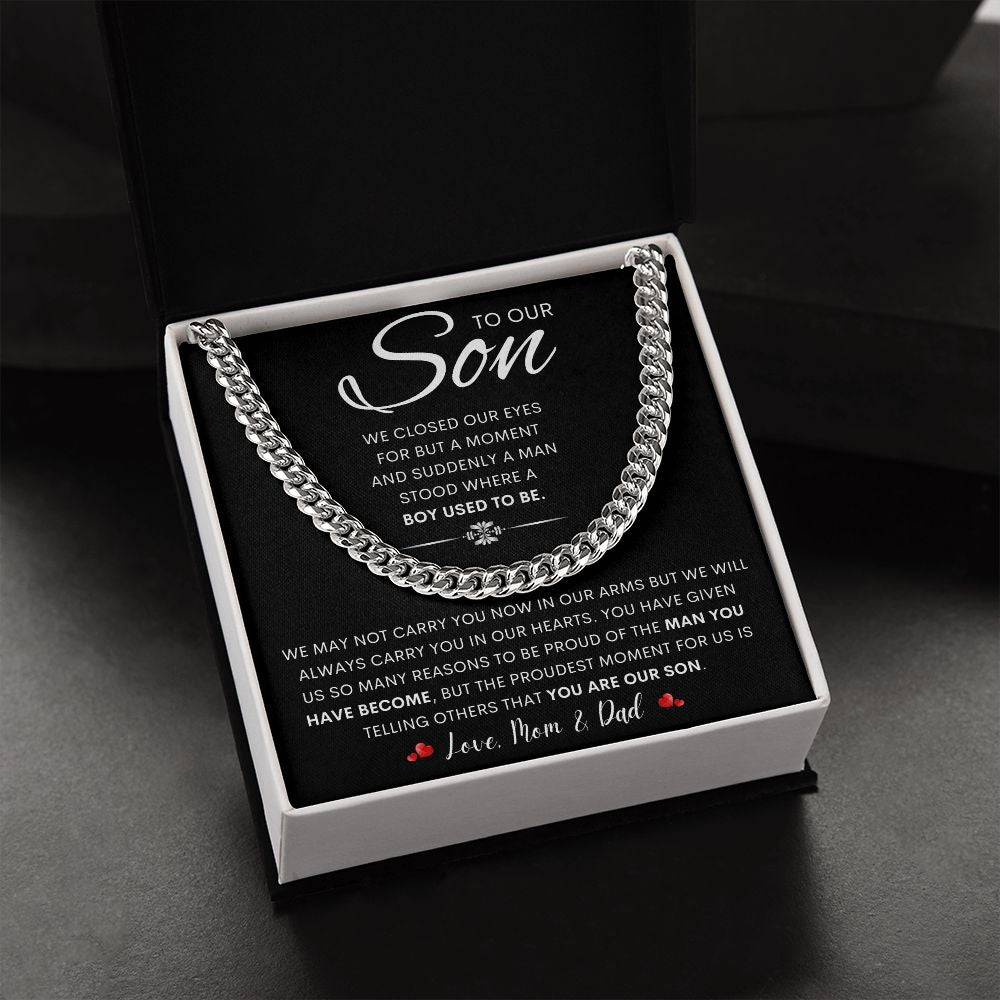 To Our Son | Cuban Link Chain | Gift for son, Son birthday gift, Graduation gift