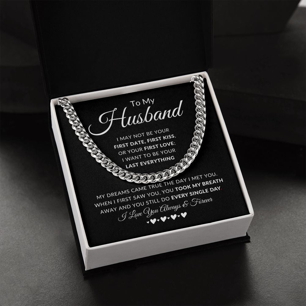 To My Husband | Cuban Chain Link | Anniversary gift, Gift for him, Gift for husband, Husband birthday, Gift from wife