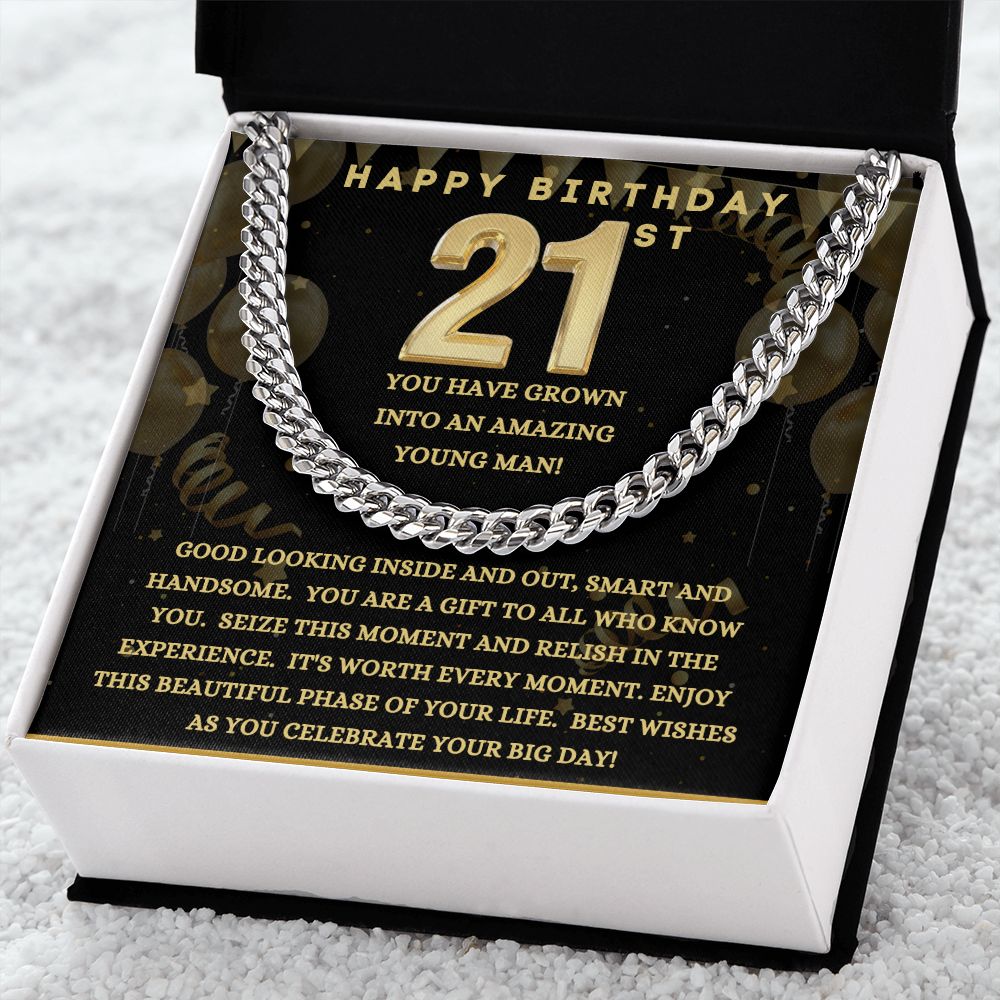 Happy 21 Birthday | Cuban Link Chain
