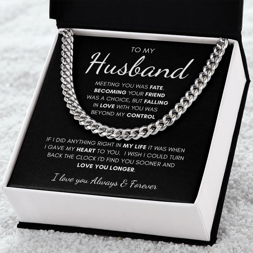 To My Husband | Cuban Link Chain | Anniversary gift, Gift for him, Gift for husband, Husband birthday, Gift from wife