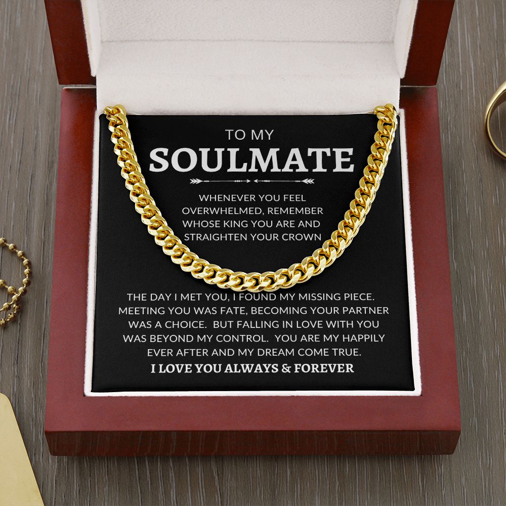 TO MY SOULMATE | Cuban Link Chain | Gift for soulmate, Gift for dad, Anniversary necklace, Birthday gift