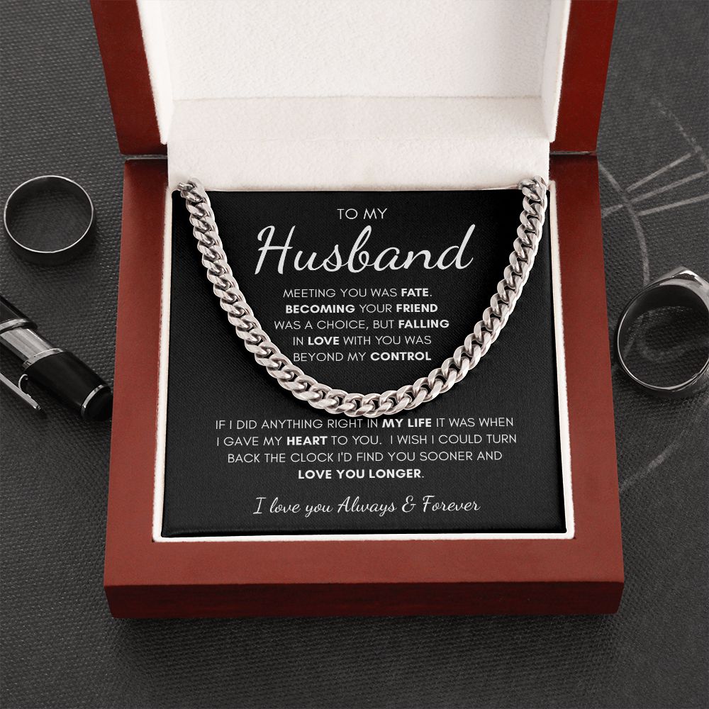To My Husband | Cuban Link Chain | Anniversary gift, Gift for him, Gift for husband, Husband birthday, Gift from wife