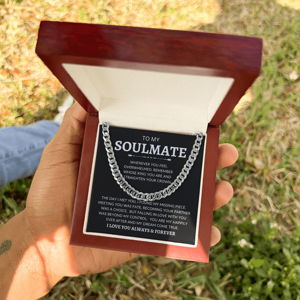 TO MY SOULMATE | Cuban Link Chain | Gift for soulmate, Gift for dad, Anniversary necklace, Birthday gift