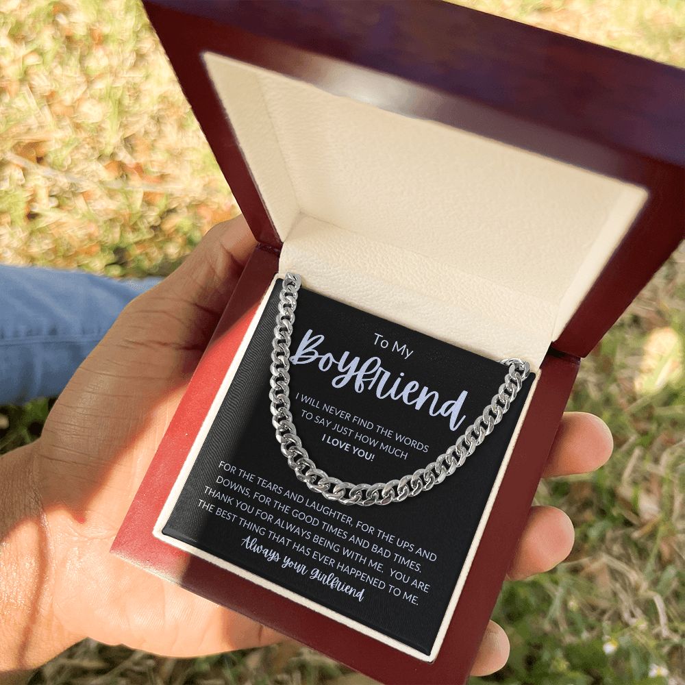 TO MY BOYFRIEND | Cuban Link Chain | Gift For Boyfriend  Anniversary Gift, Gift For Him, Boyfriend Necklace, Boyfriend Birthday