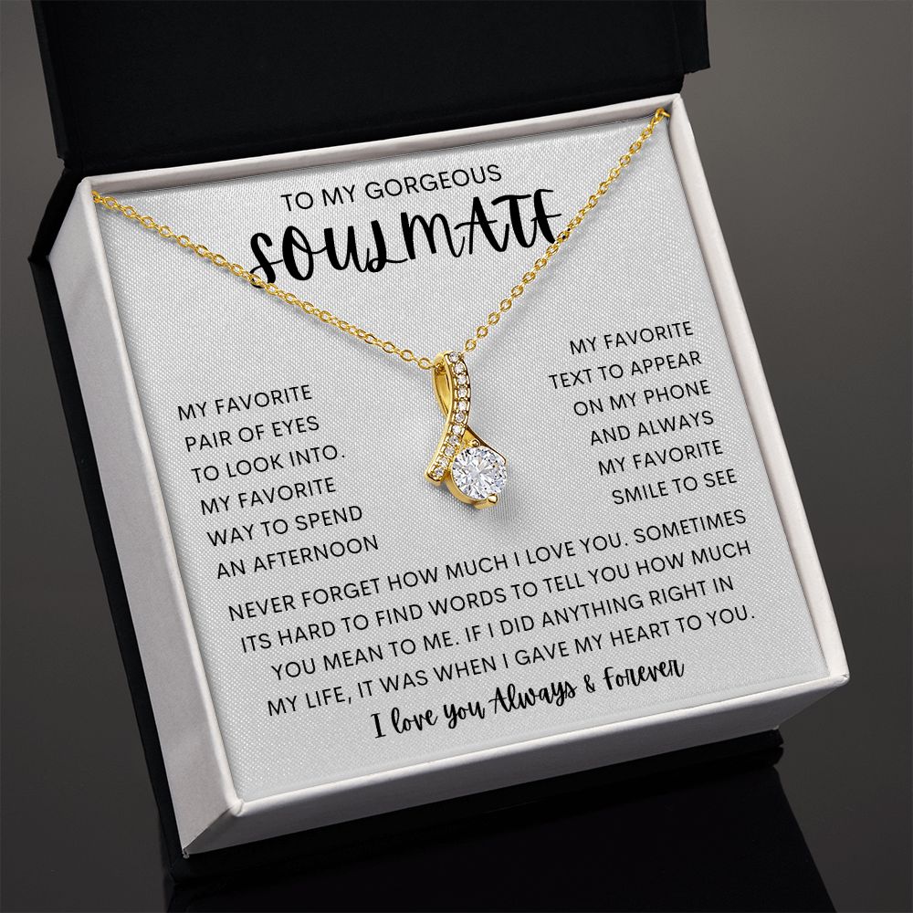 TO MY GORGEOUS SOULMATE | Alluring Beauty necklace | To My Soulmate, Gift for soulmate, Anniversary gift, Girlfriend necklace, Gift for wife, Birthday gift