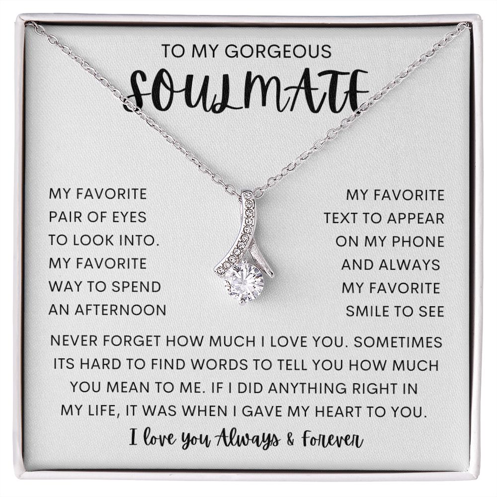 TO MY GORGEOUS SOULMATE | Alluring Beauty necklace | To My Soulmate, Gift for soulmate, Anniversary gift, Girlfriend necklace, Gift for wife, Birthday gift