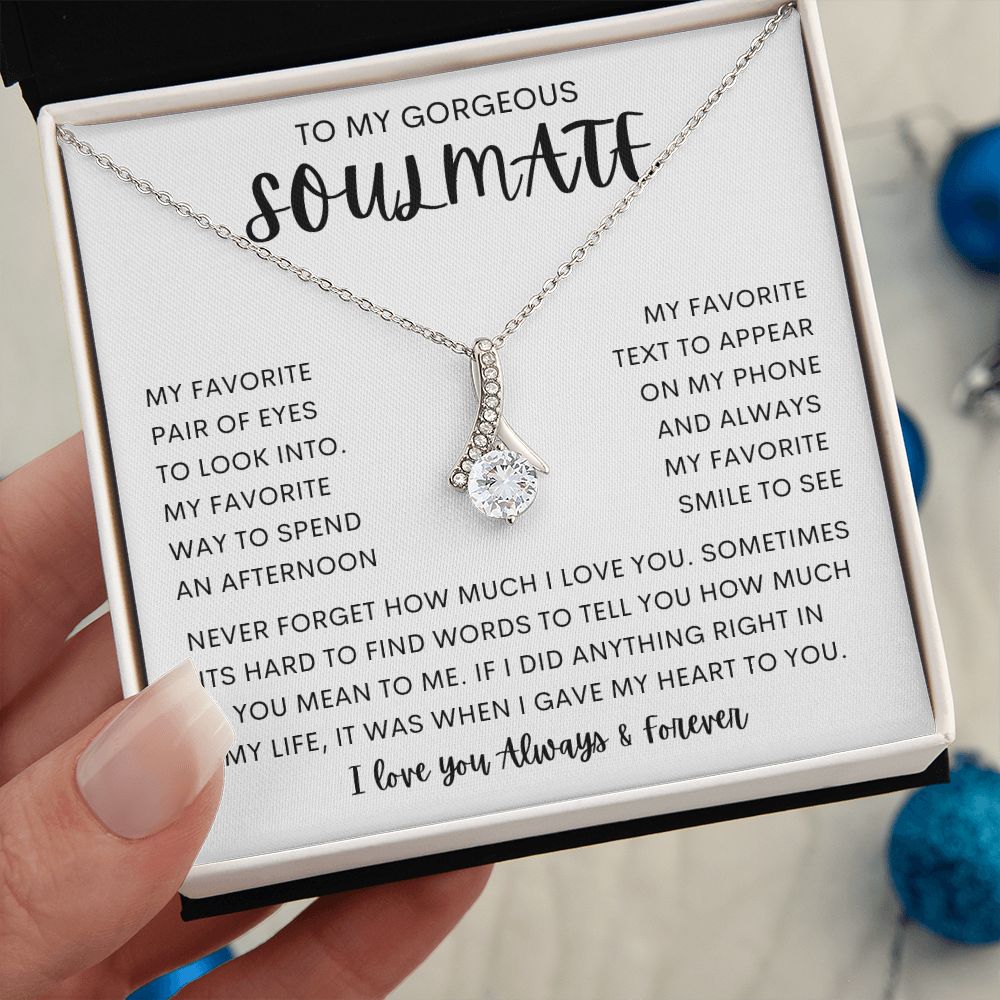 TO MY GORGEOUS SOULMATE | Alluring Beauty necklace | To My Soulmate, Gift for soulmate, Anniversary gift, Girlfriend necklace, Gift for wife, Birthday gift