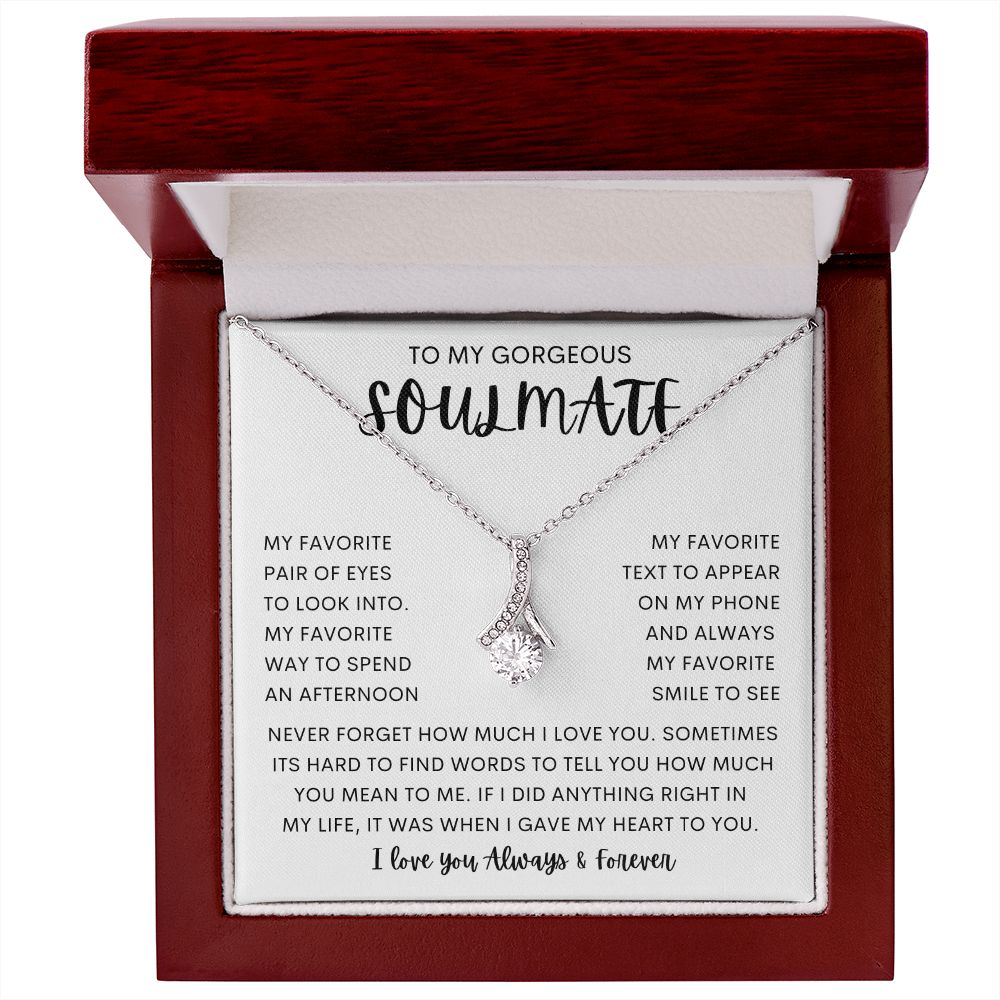 TO MY GORGEOUS SOULMATE | Alluring Beauty necklace | To My Soulmate, Gift for soulmate, Anniversary gift, Girlfriend necklace, Gift for wife, Birthday gift