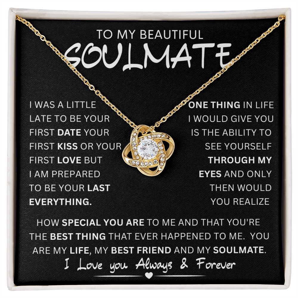 TO MY BEAUTIFUL SOULMATE | Gift from husband, Gift for soulmate, Anniversary necklace, Gift for Wife, Birthday gift