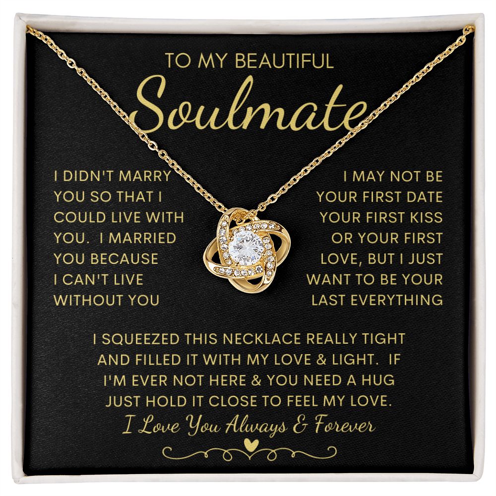 TO MY BEAUTIFUL SOULMATE | Gift from husband, Gift for soulmate, Anniversary necklace, Gift for Wife, Birthday gift