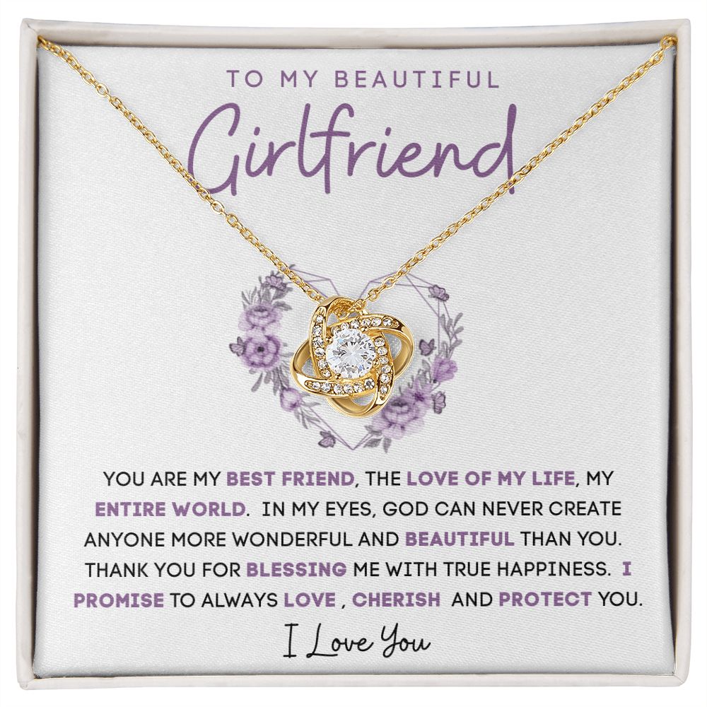 My Beautiful Girlfriend | Love Knot Pendant Necklace | valentines day gift, gift for her, to my girlfriend