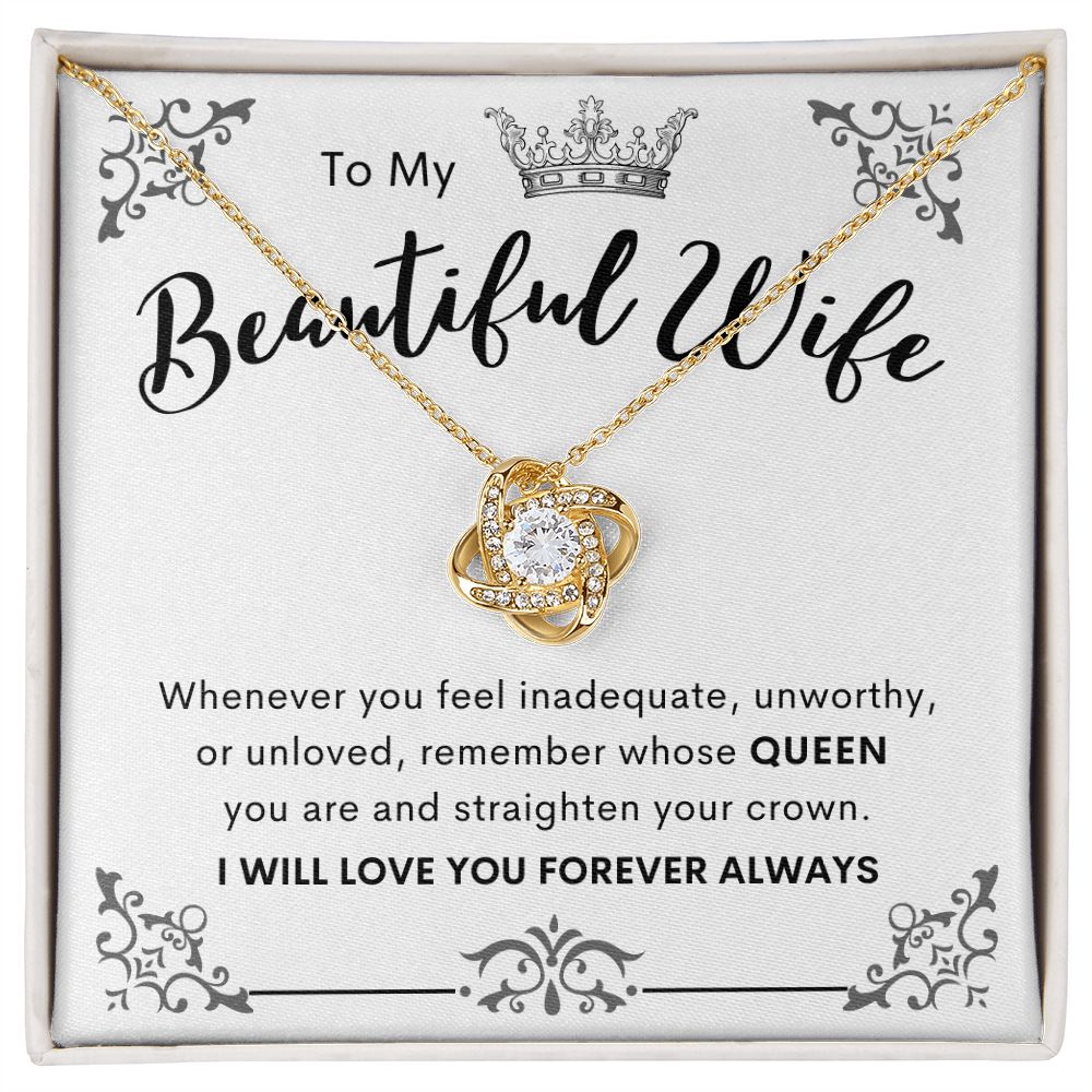 To My Beautiful Wife | Love Knot Necklace