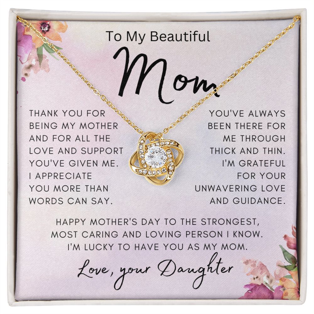 To My Beautiful Mom | Love Knot Necklace