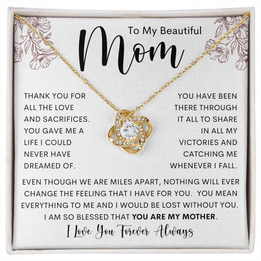 To My Beautiful Mom | Love Knot Necklace