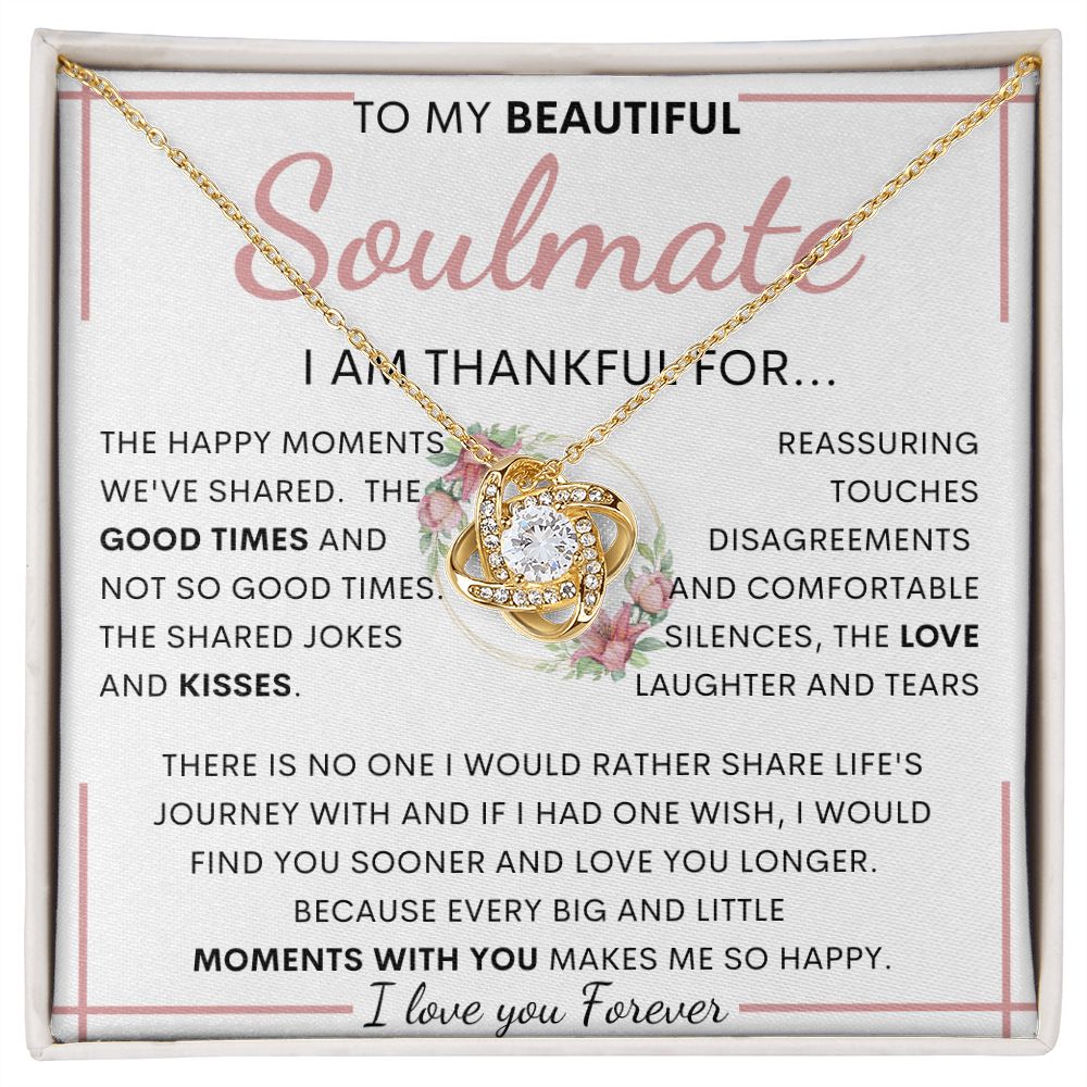 TO MY BEAUTIFUL SOULMATE | Gift for soulmate, Anniversary necklace, Gift for Wife, Birthday gift