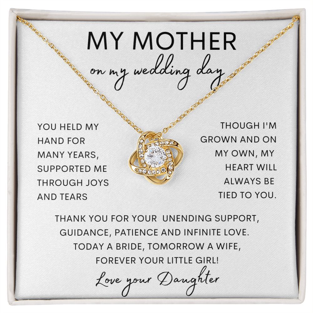 TO MY MOTHER | Love Knot Necklace | Mom Birthday Gift, Gift From Daughter, Mother Daughter Gift, Necklace For Mom, Mom Gift From Son