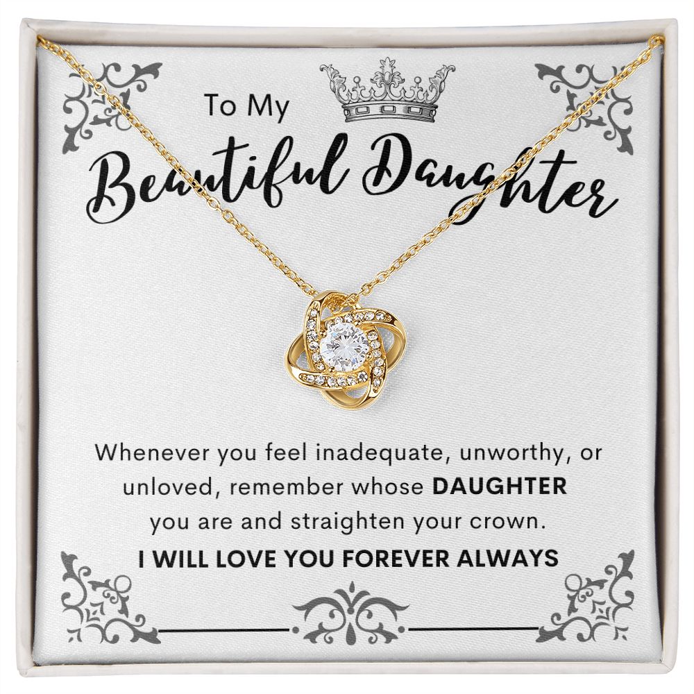 To My Beautiful Daughter | Love Knot Necklace