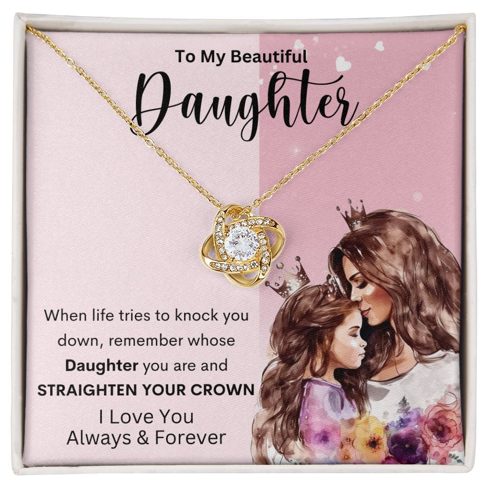 To My Beautiful Daughter | Love Knot Necklace