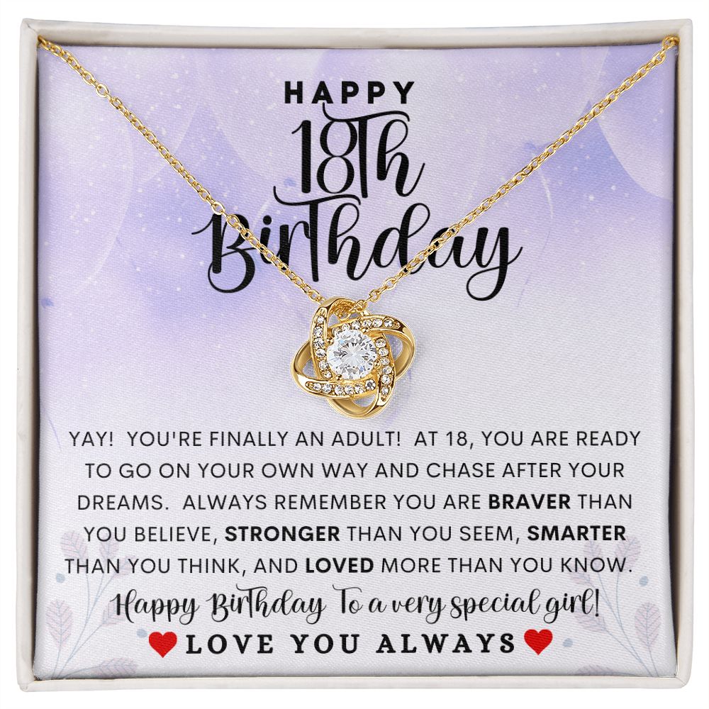 Happy 18th Birthday | Love Knot Necklace