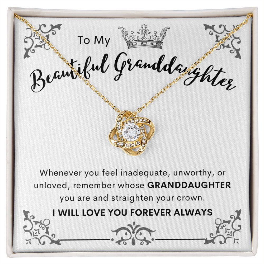 To My Beautiful Granddaughter | Love Knot Necklace